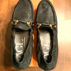 AGL Attila Giusti Leombruni Black Loafers 7.5